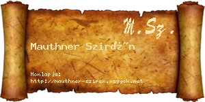 Mauthner Szirén névjegykártya